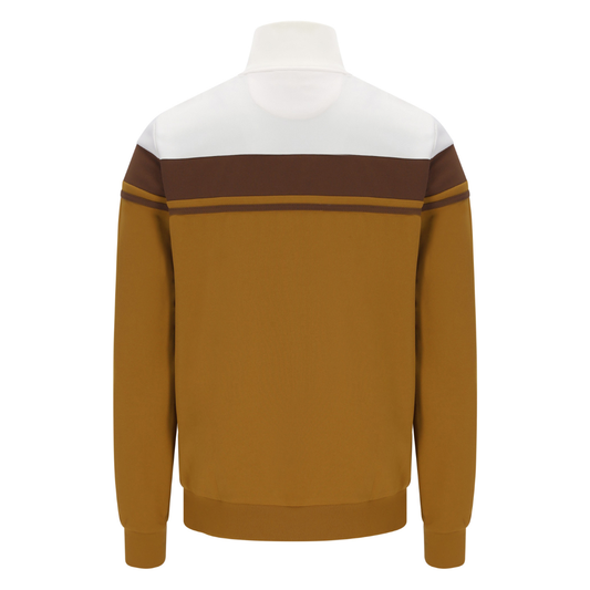 Sergio Tacchini Damarindo Track Top in Gardenia/Potting Soil/Golden Brown