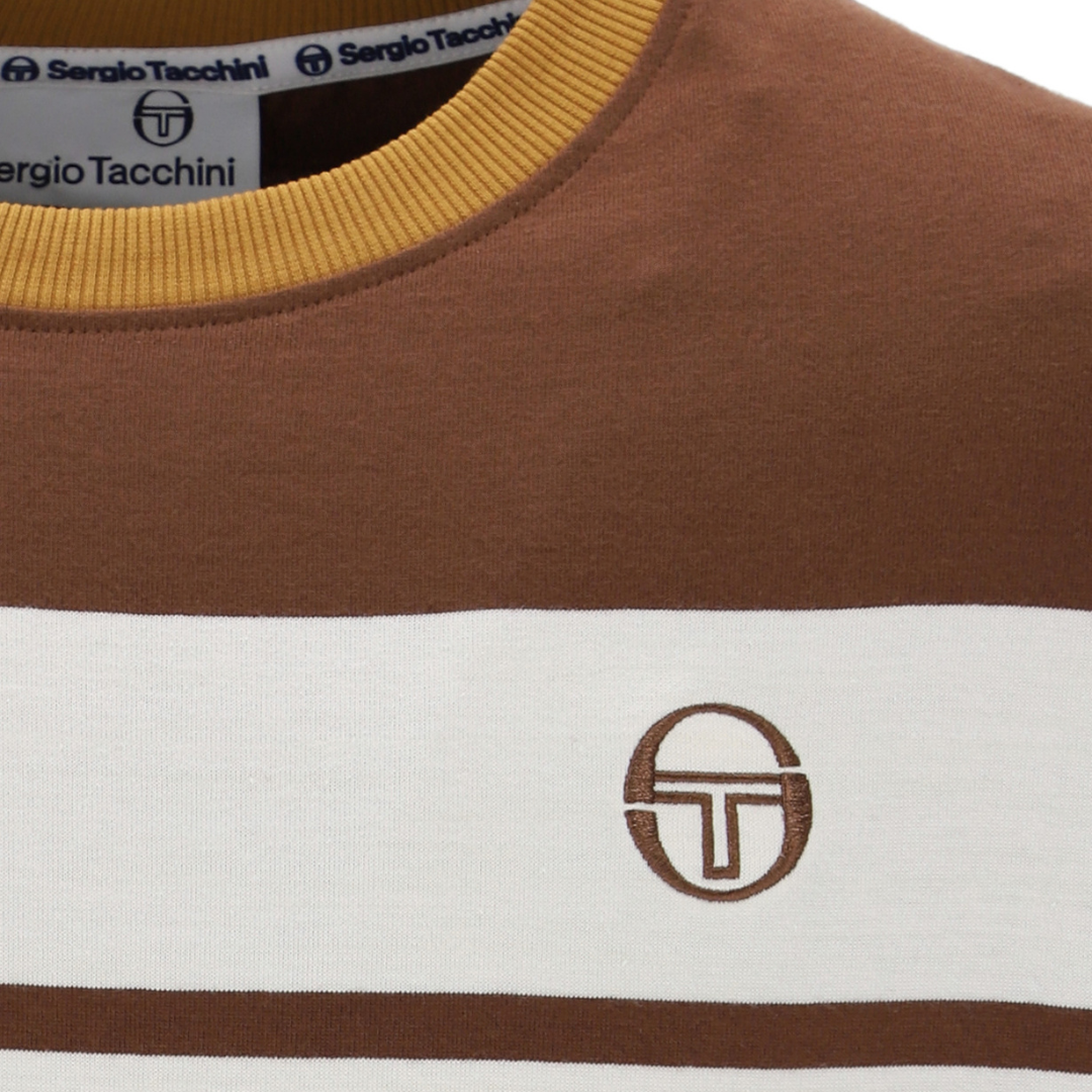 Sergio Tacchini Master T-Shirt in Potting Soil/Gardenia/Golden Brown
