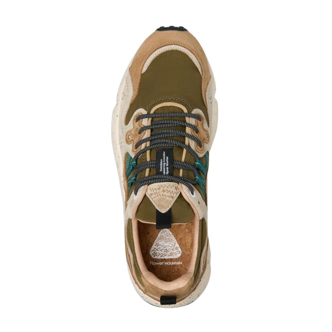 Flower Mountain Yamano 3 Sneakers in Green & Brown