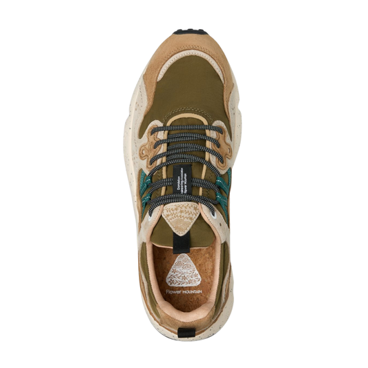 Flower Mountain Yamano 3 Sneakers in Green & Brown