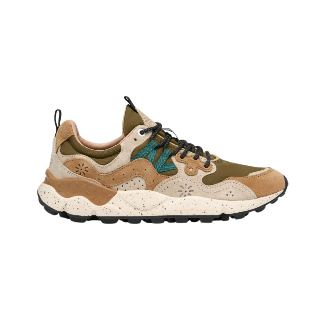 Flower Mountain Yamano 3 Sneakers in Green & Brown