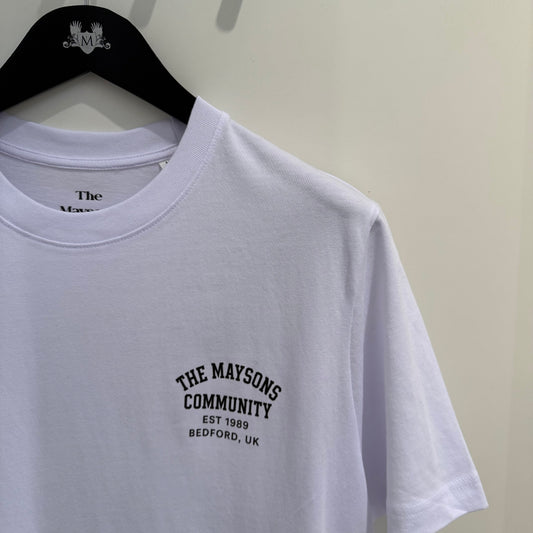 The Maysons Community Stamp Logo T-Shirt in White